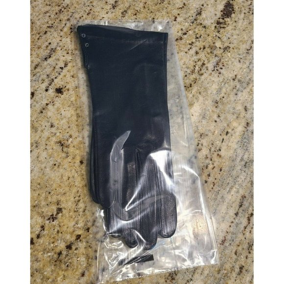 Vintage Black Soft Leather 8.5" Long Lined Gloves. Women's 6.5 Small - Picture 11 of 11